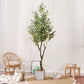 Large Olive Tree Artificial Plant Fake Olive Tree with Pot 60cm-240cm Tropical Silk Tree for Home Office Shop Party Decoration