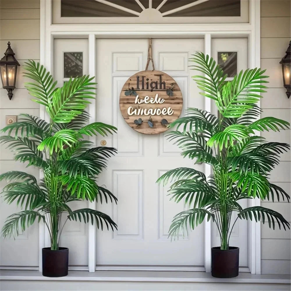 24Leaves Areca Palm Simulation Green Plants Realistic Artificial Trees Suitable For Bedroom Living Room Outdoor Decoration
