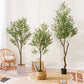 Large Olive Tree Artificial Plant Fake Olive Tree with Pot 60cm-240cm Tropical Silk Tree for Home Office Shop Party Decoration