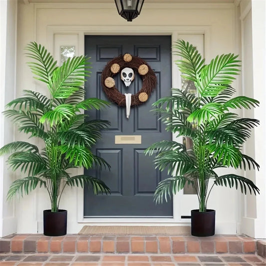 24Leaves Areca Palm Simulation Green Plants Realistic Artificial Trees Suitable For Bedroom Living Room Outdoor Decoration