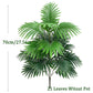 70-80cm Large Artificial Palm Tree Tropical Green Leaves Fake Plants Plastic Monstera Faux Tree Branch for Home Kitchen Decor